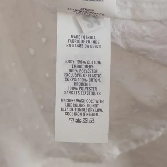Aerie White Eyelet Babydoll Blouse Size Small - Picture 6 of 7
